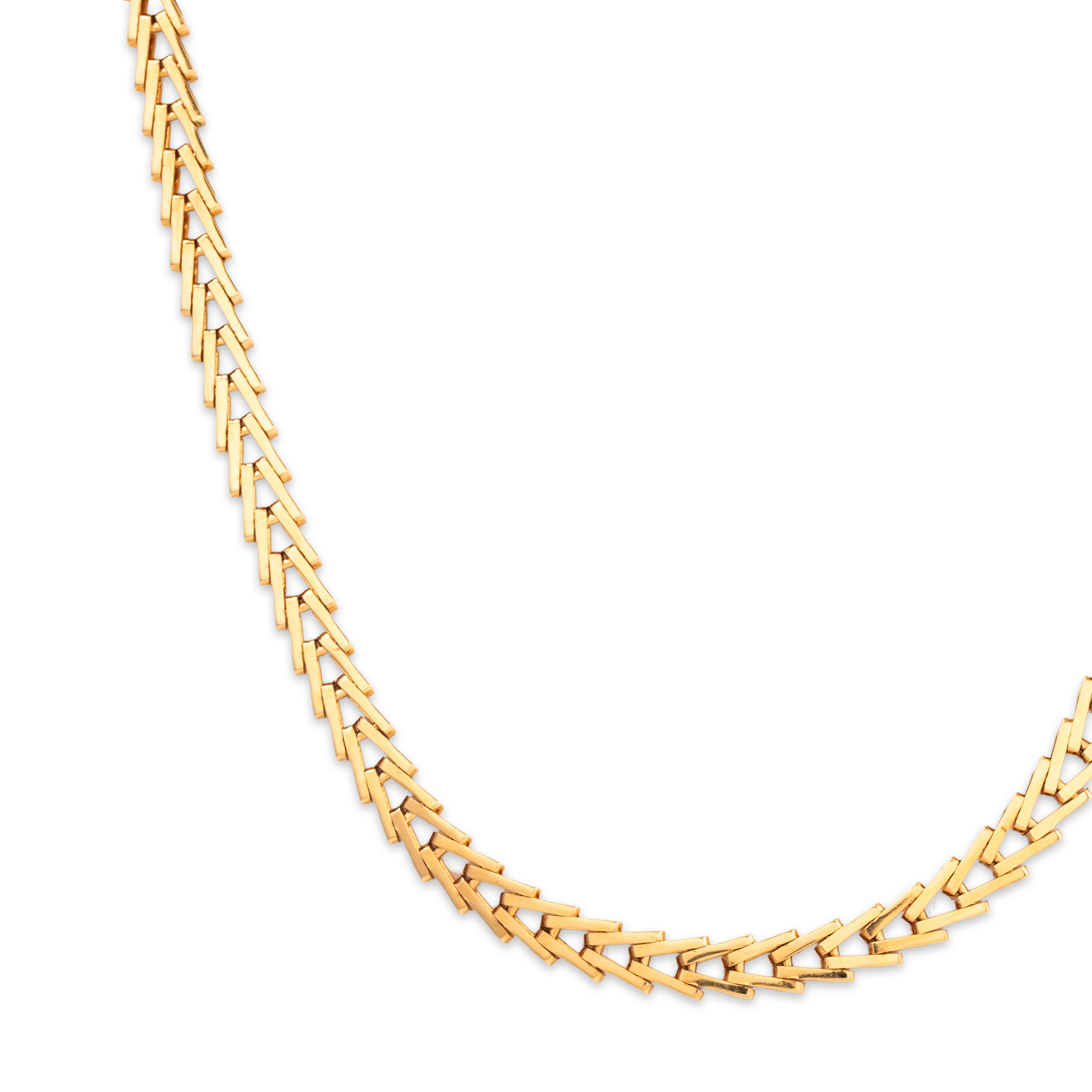 Statement Vintage 14k Yellow Gold Snake Link Chain Necklace 17、mySite、hinf8tx79