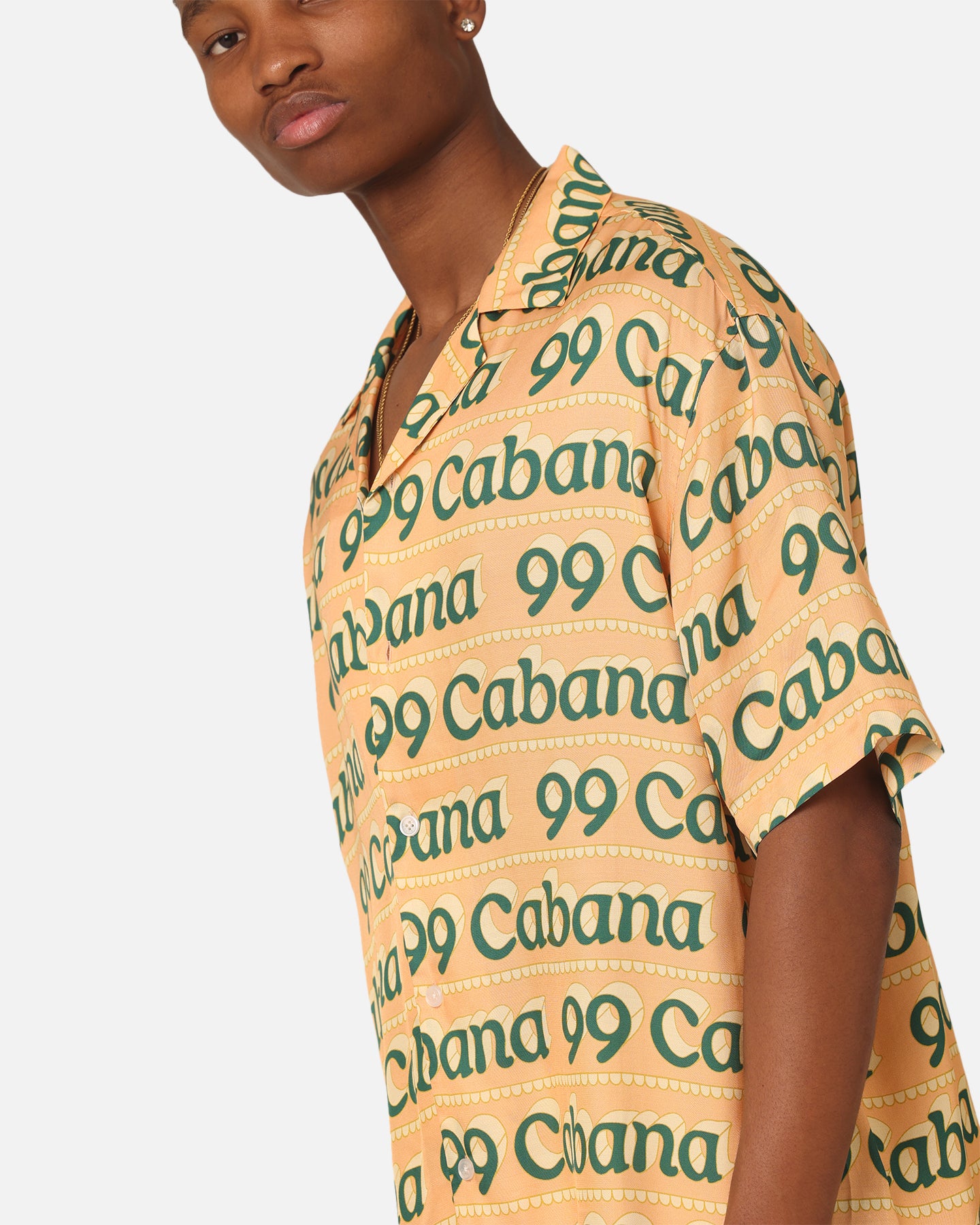99 Cabana Logo Short Sleeve Button Up Shirt Yellow/Green、mySite、zt4zffjzw