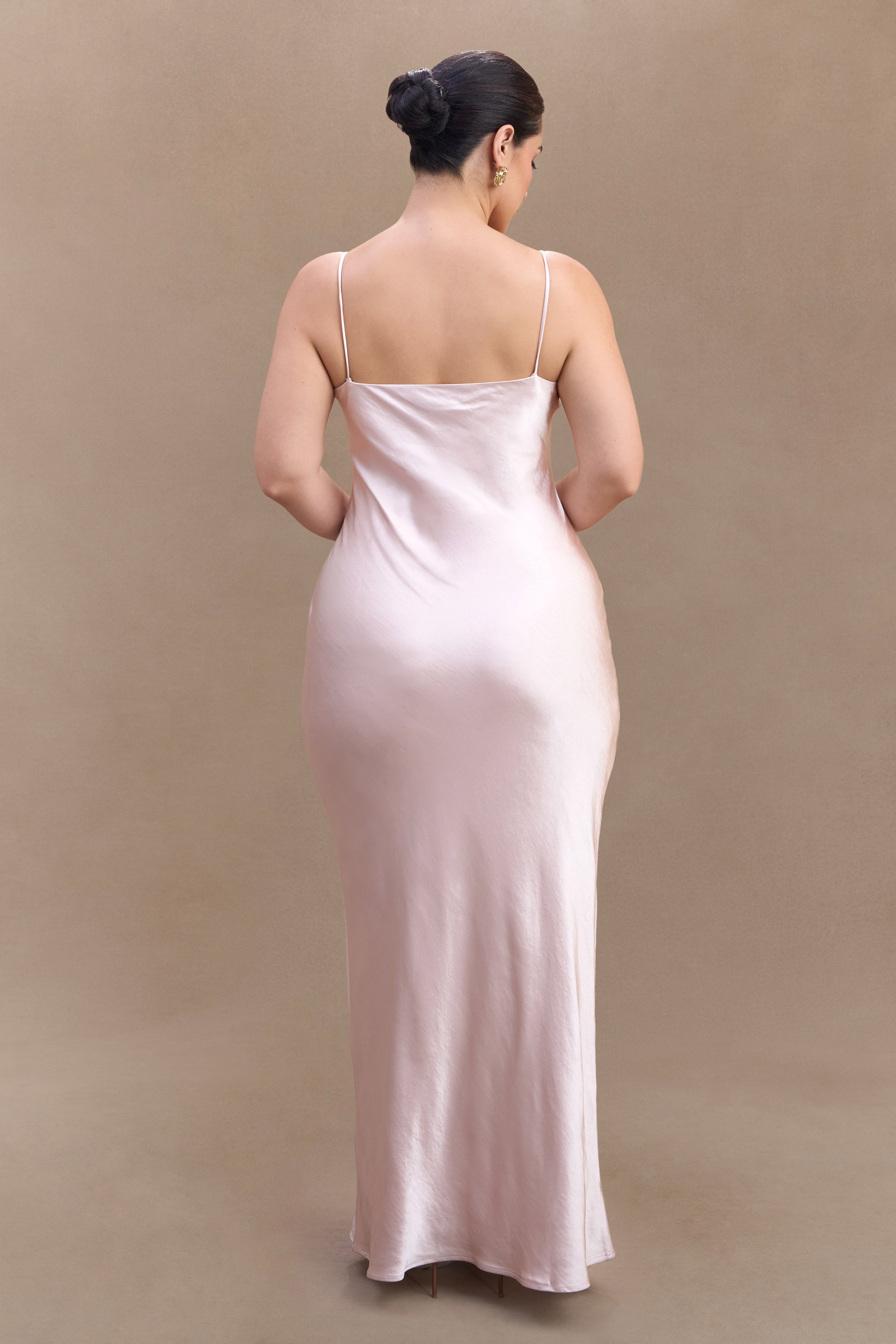 Lilly Sweetheart Satin Maxi Dress - Soft Pink、mySite、solidvoid
