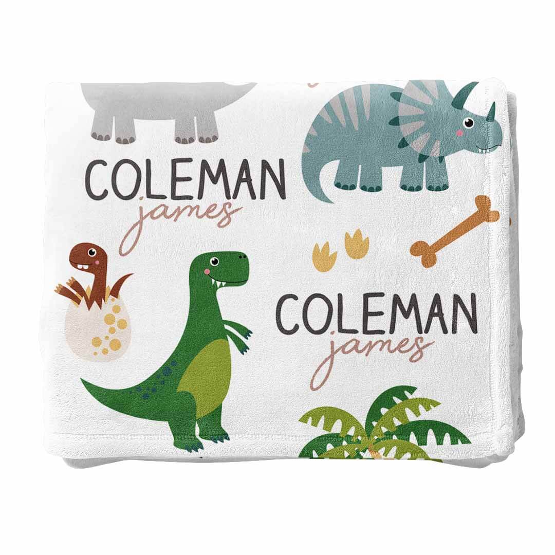  Happy Dinos Personalized Toddler Blanket | Neutral、mySite、layawaytickets