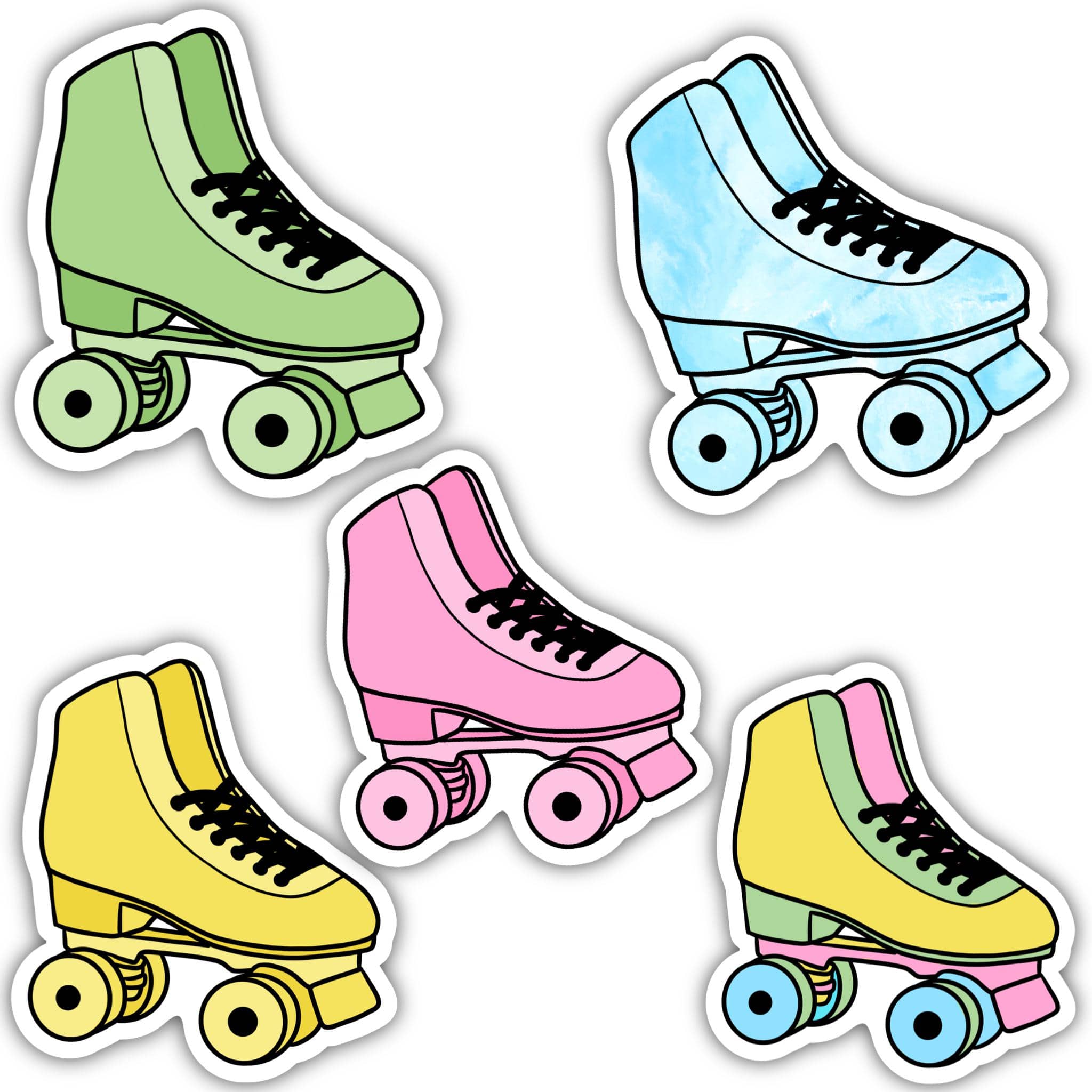  Roller Skate Aesthetic Sticker 5 Pack、mySite、elrpsem3k