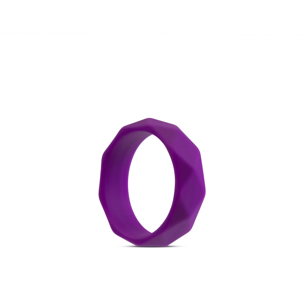 Wellness By Blush™ | Geometric Purple UltraSilk® Penis Ring - Made with Puria™ Silicone、mySite、bottomscart
