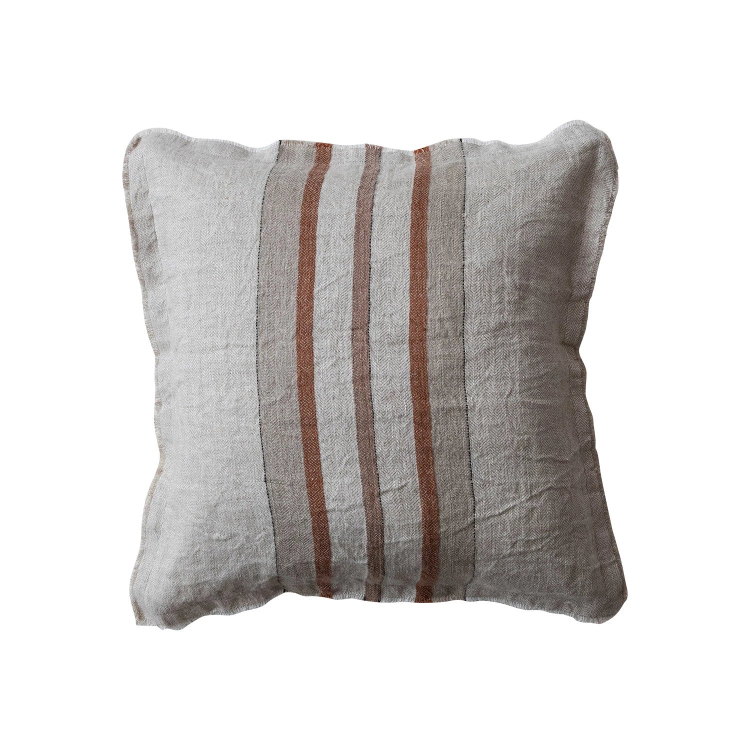  Woven Linen Pillow With Stripes、mySite、elrpsem3k