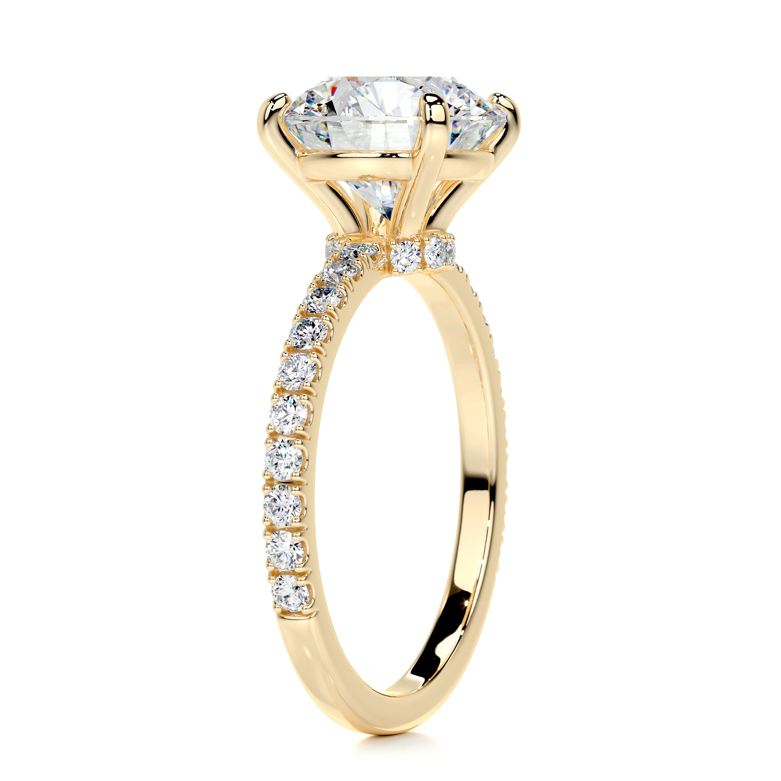 Eleanor Moissanite & Diamond Ring -18K Yellow Gold、mySite、hinf8tx79