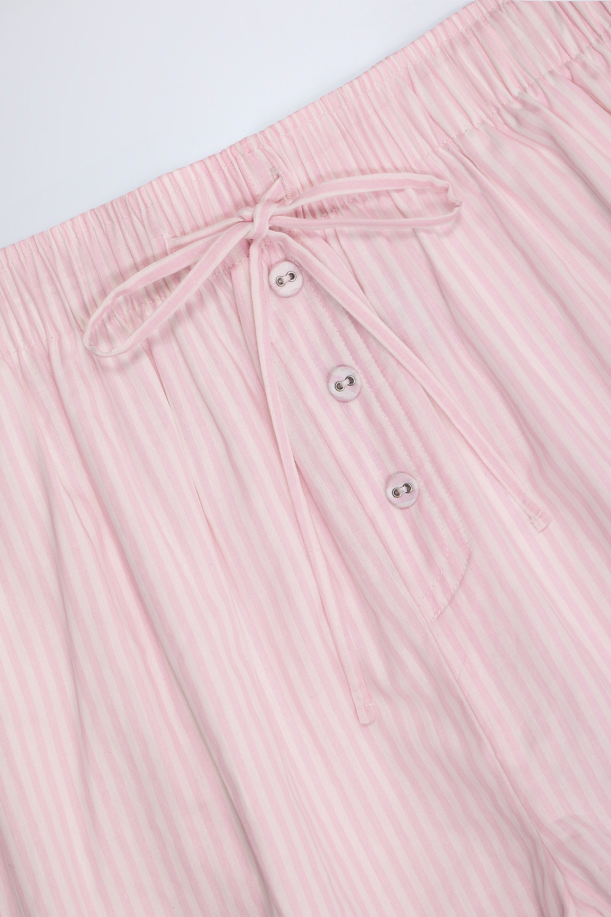  Tie-Front Mid-Rise Shorts in Pink & White Stripe、mySite、sugarbowlscore