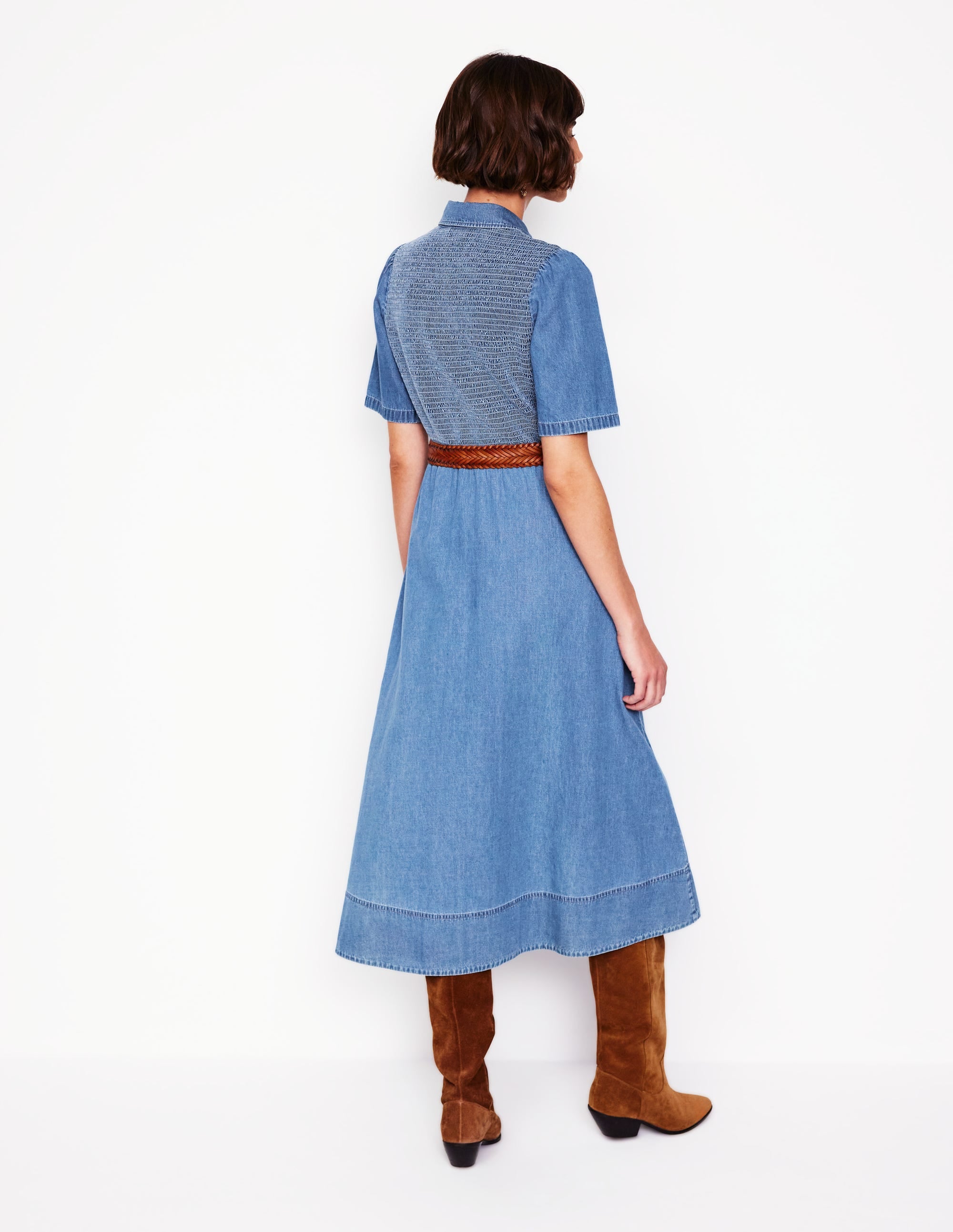  Amber Denim Midi Dress-Light Vintage Denim、mySite、ashleygrahame