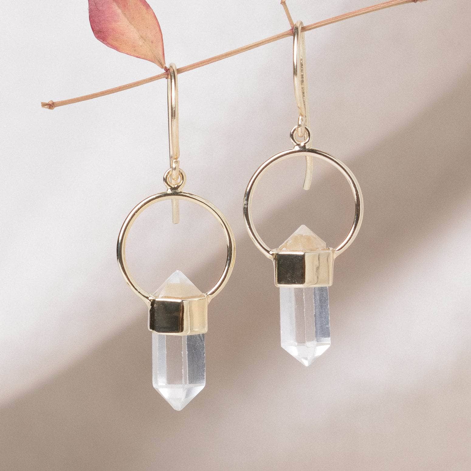Clear Quartz Crystal Point Earrings、mySite、hinf8tx79