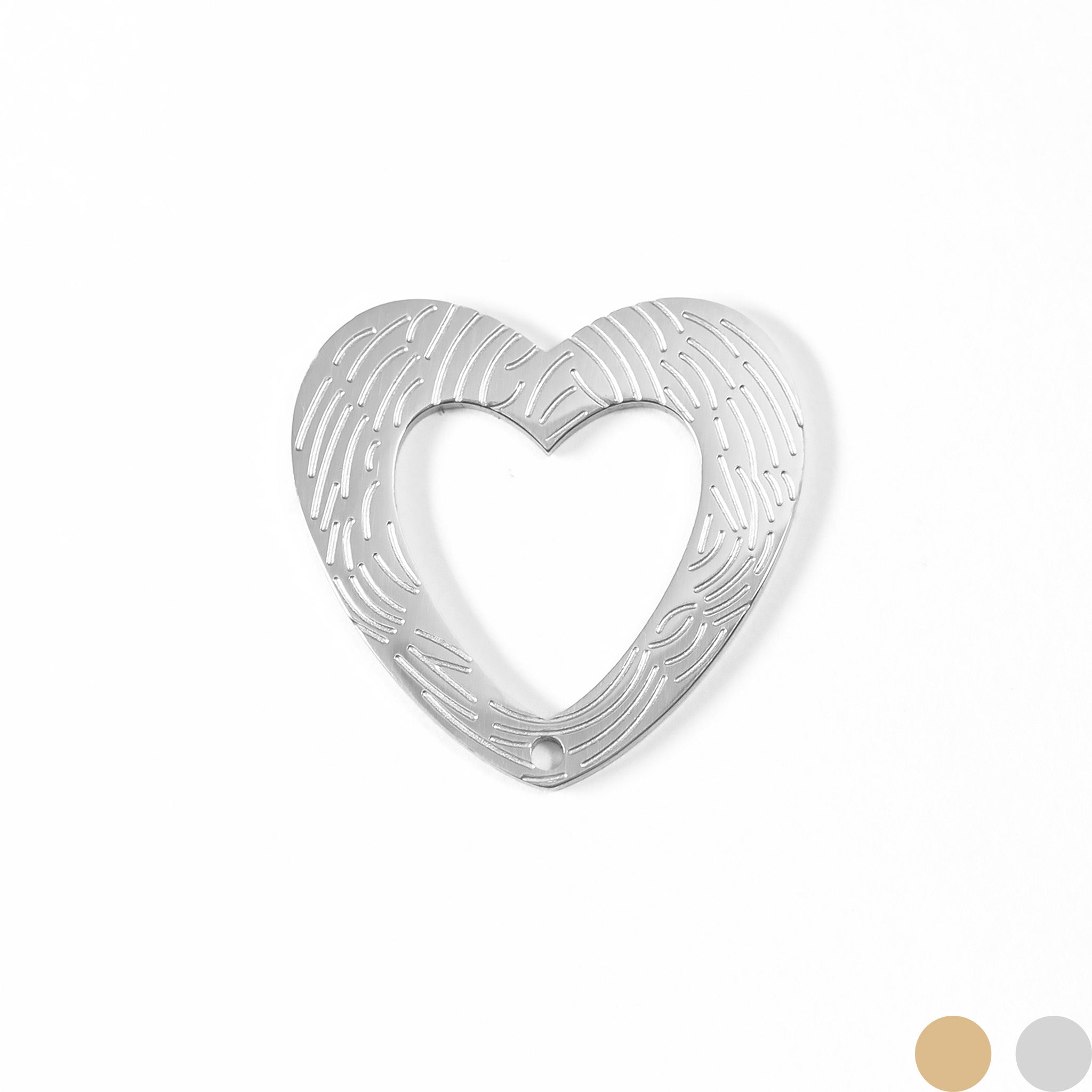 18K Gold PVD Stainless Steel Hollow Heart Charm / PDL0070、mySite、dreamappss
