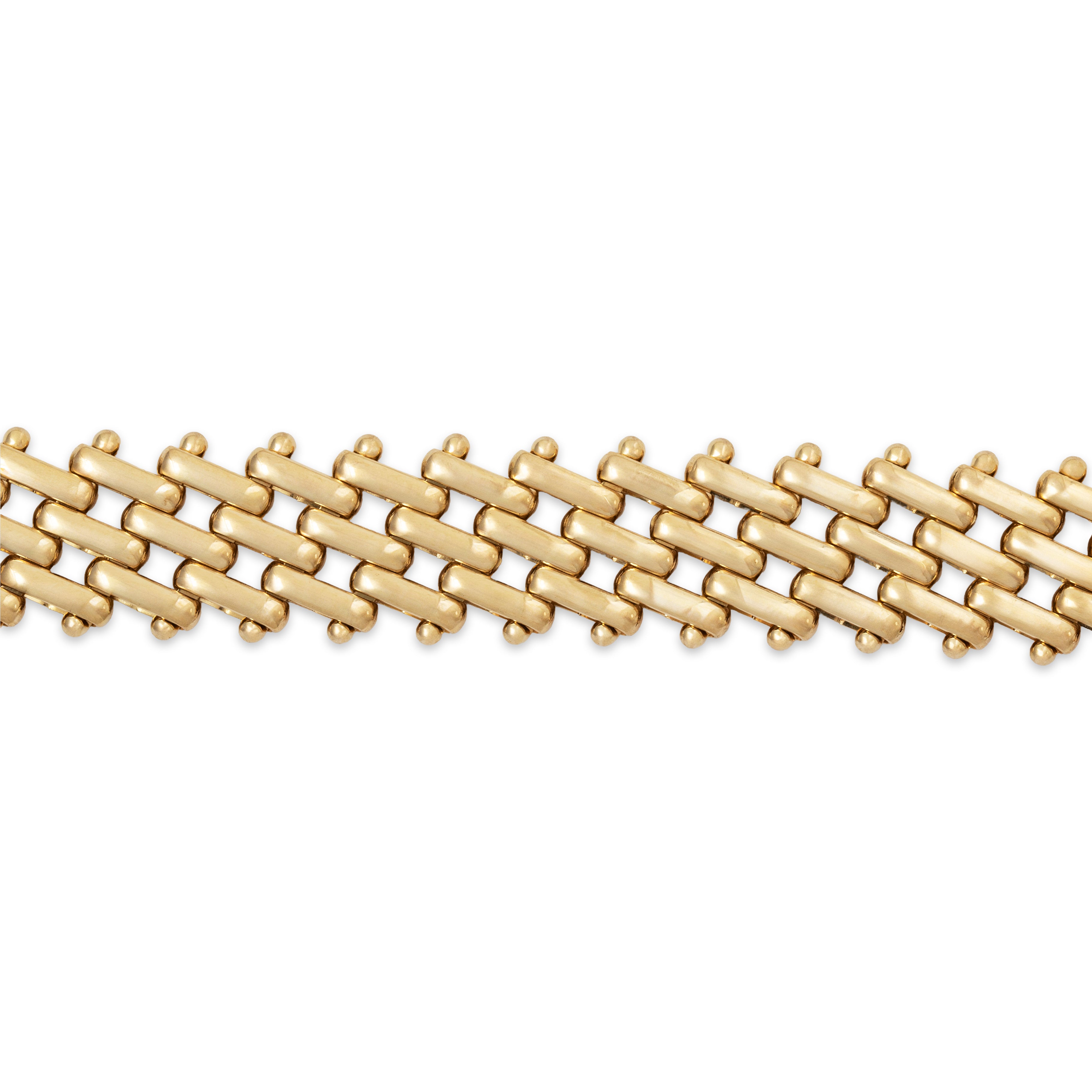 Vintage Italian 14k Yellow Gold Wonderful Woven Chain Bracelet 6.75、mySite、hinf8tx79