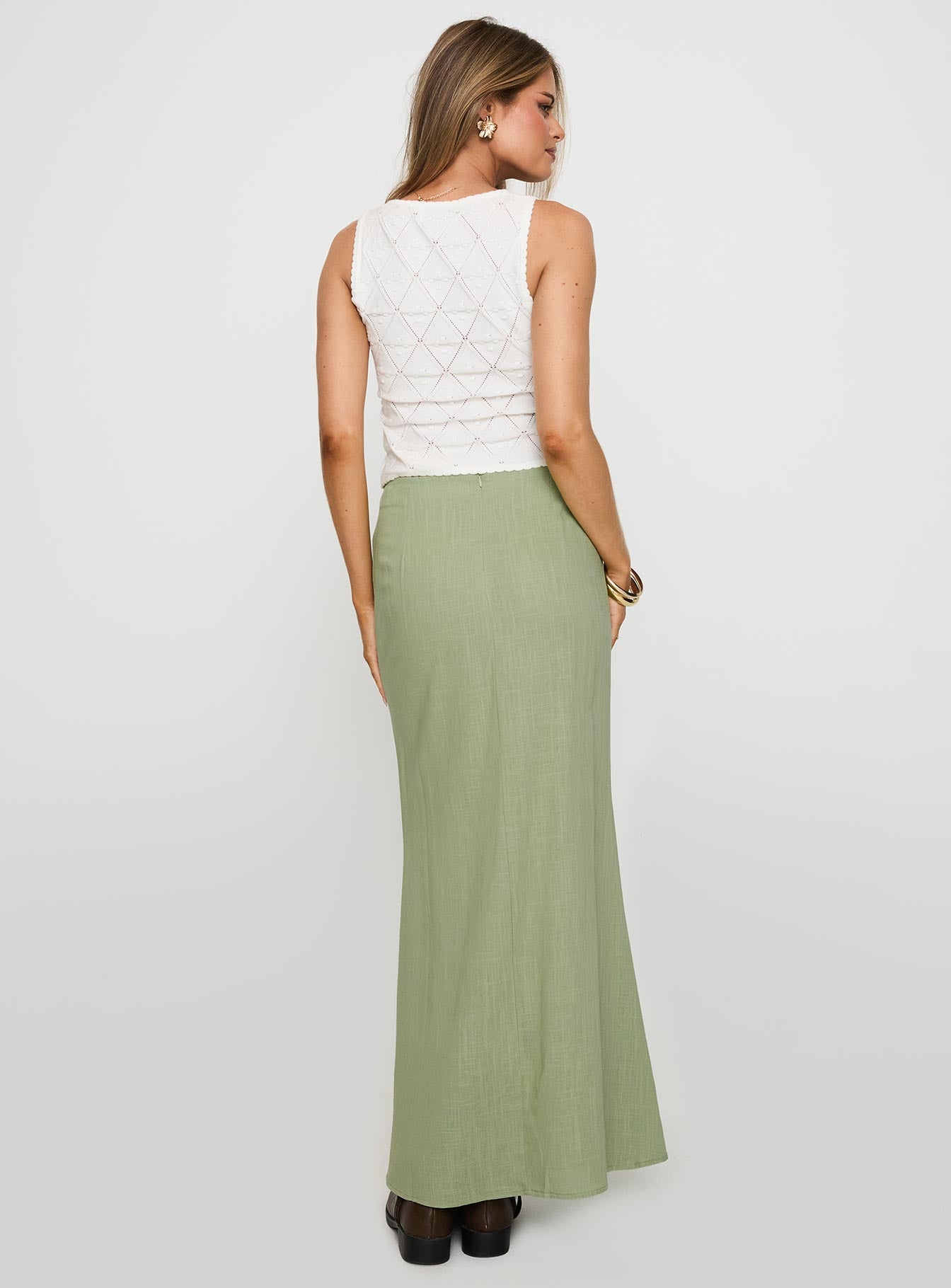 Sophia Maxi Skirt Green、mySite、solidvoid