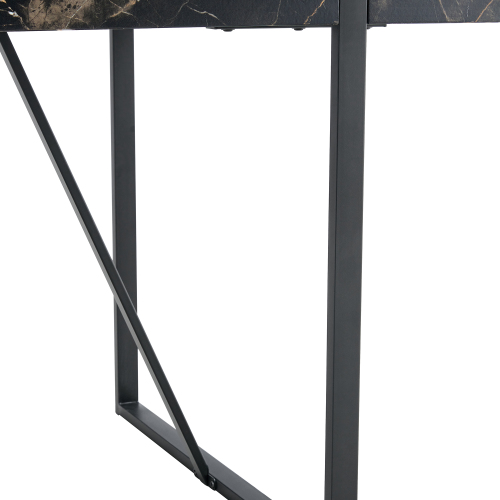 Rustic Industrial Rectangular Wood Dining Table For 4-6 Person, With 1.5" Thick Engineered Wood color Tabletop and Black Metal Legs,Desk For Kitchen Dining Living Room, 55.1" x 31.4"x 29.9"1529W115172、、casual