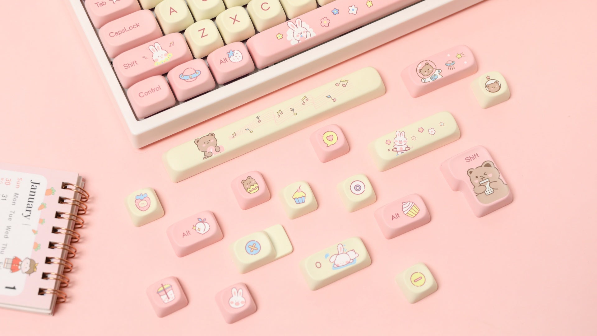 EPOMAKER Cream Bunny Keycaps Set