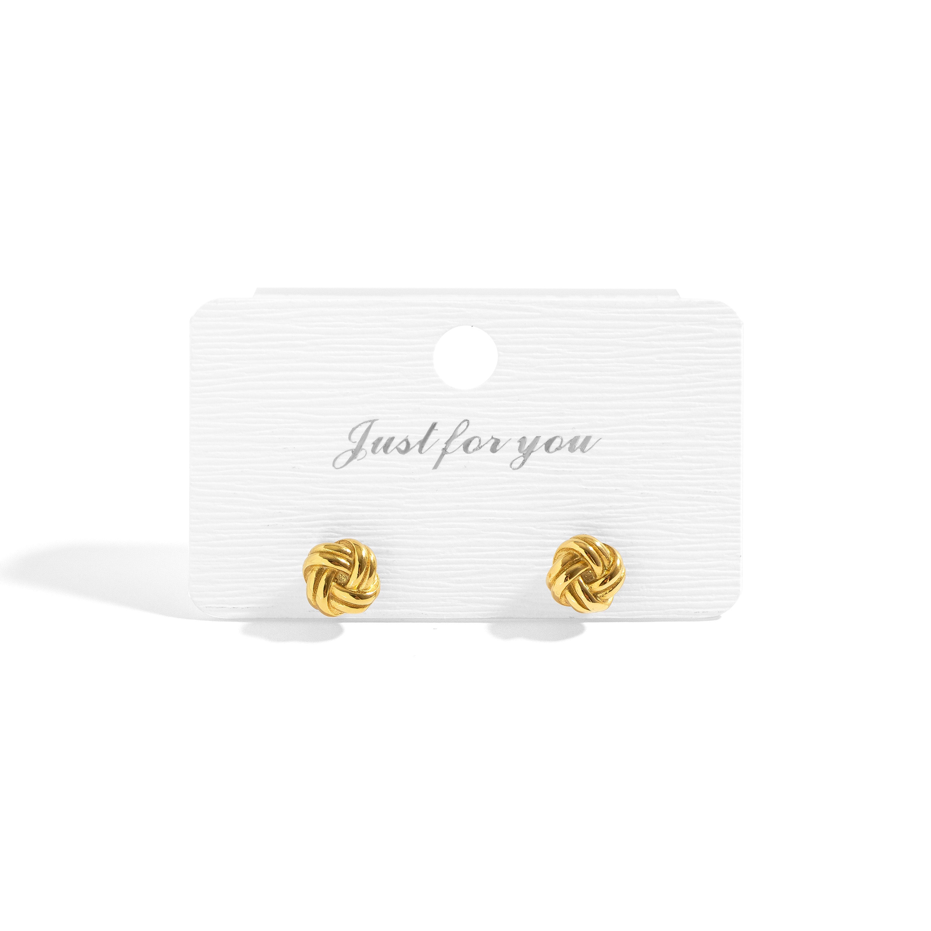 18K Gold PVD Stainless Steel Knot Stud Earrings / ERJ0077、mySite、dreamappss