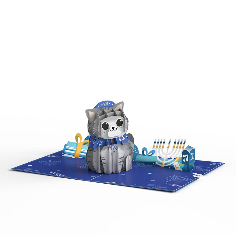 Happy Hanukkah Cat Pop-Up Card、mySite、solidvoid