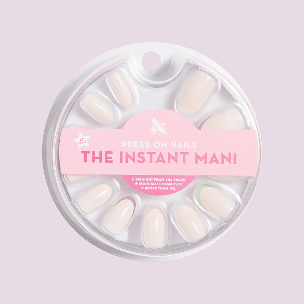 Pastel Rainbow French - Press-On | Medium | Oval、mySite、solidvoid