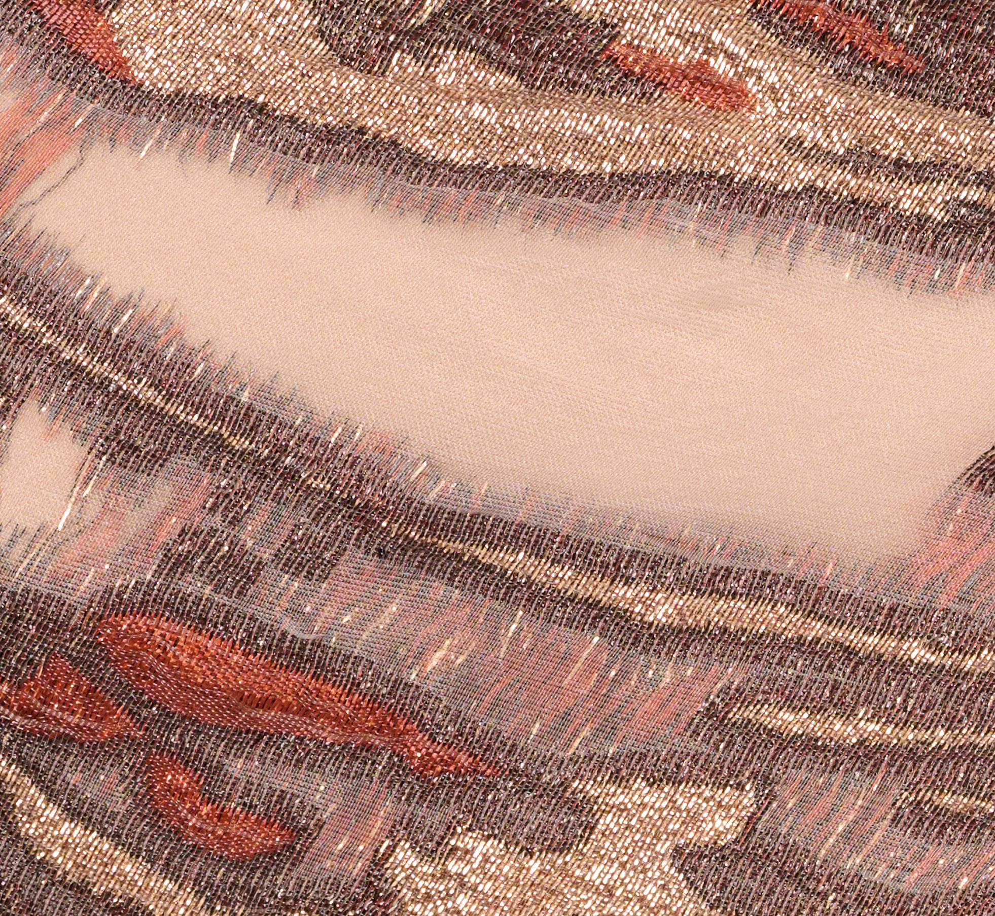 Clipped Jacquard High Low Gown With Ruffle One Shoulder Neck In Rust Multi、mySite、solidvoid