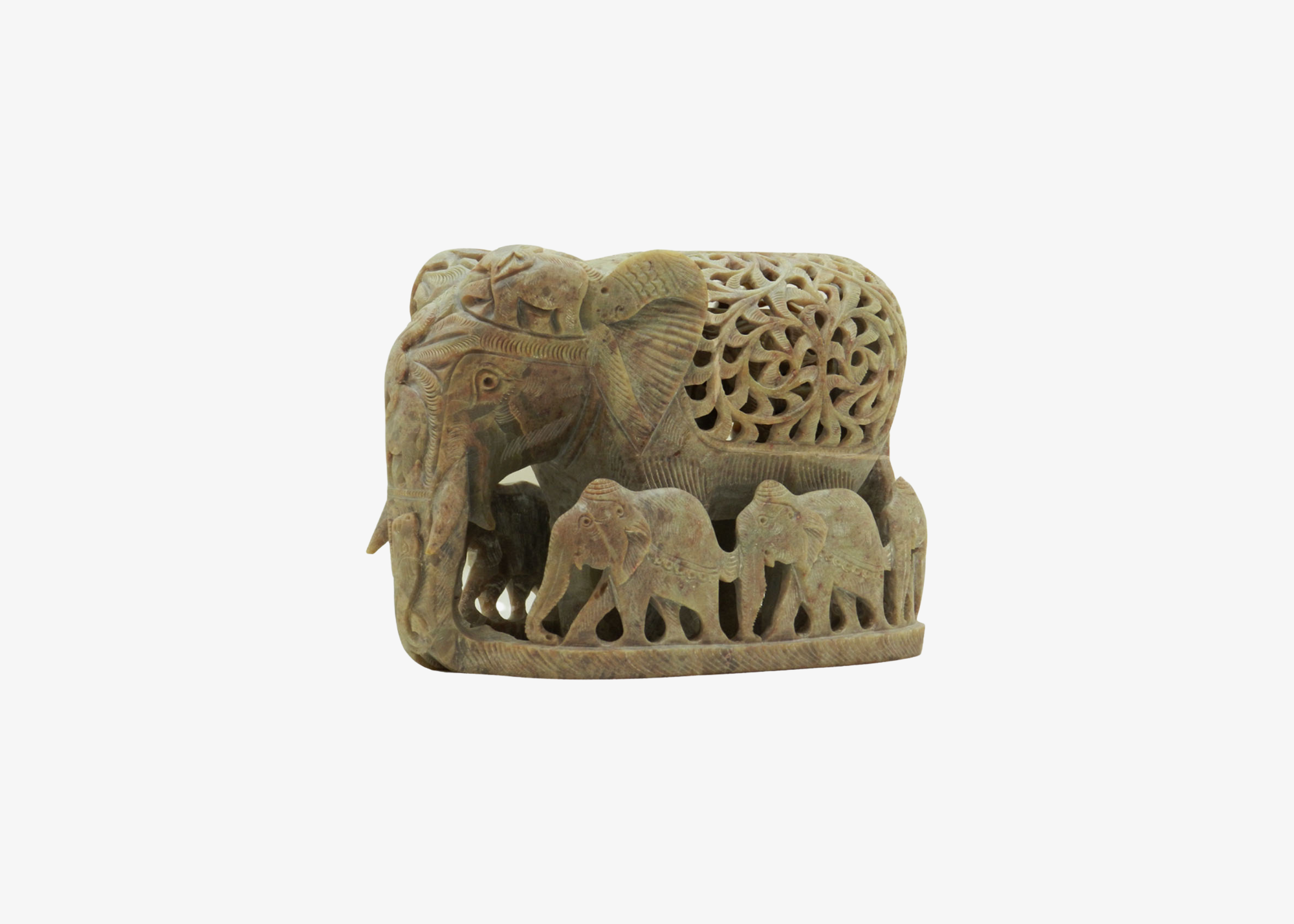 Elephant Mother with Children - Soft Stone (Small, 11.5cm)、mySite、topwebapps
