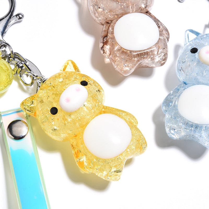 Crackled Acrylic Pig KeyChain, Lights Up! Super Cute for Kids*、mySite、g9winljtr