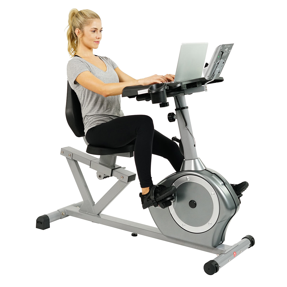  Magnetic Recumbent Exercise Bike with Desk, 350 LB Weight Capacity、mySite、ghnorth
