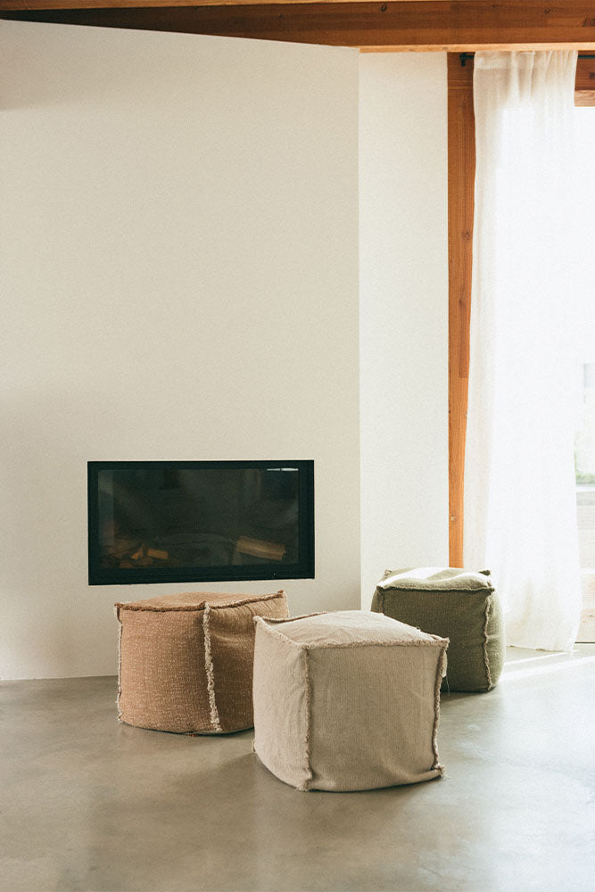 Handloom Pouf Kaki、mySite、gigharbornorthrealestate