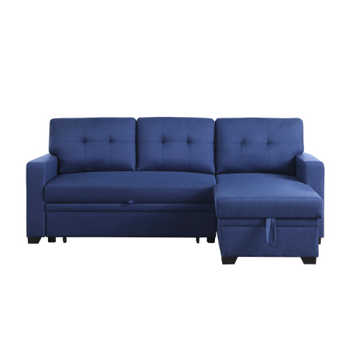 Upholstered Pull out Sectional Sofa with Chaise、、casual