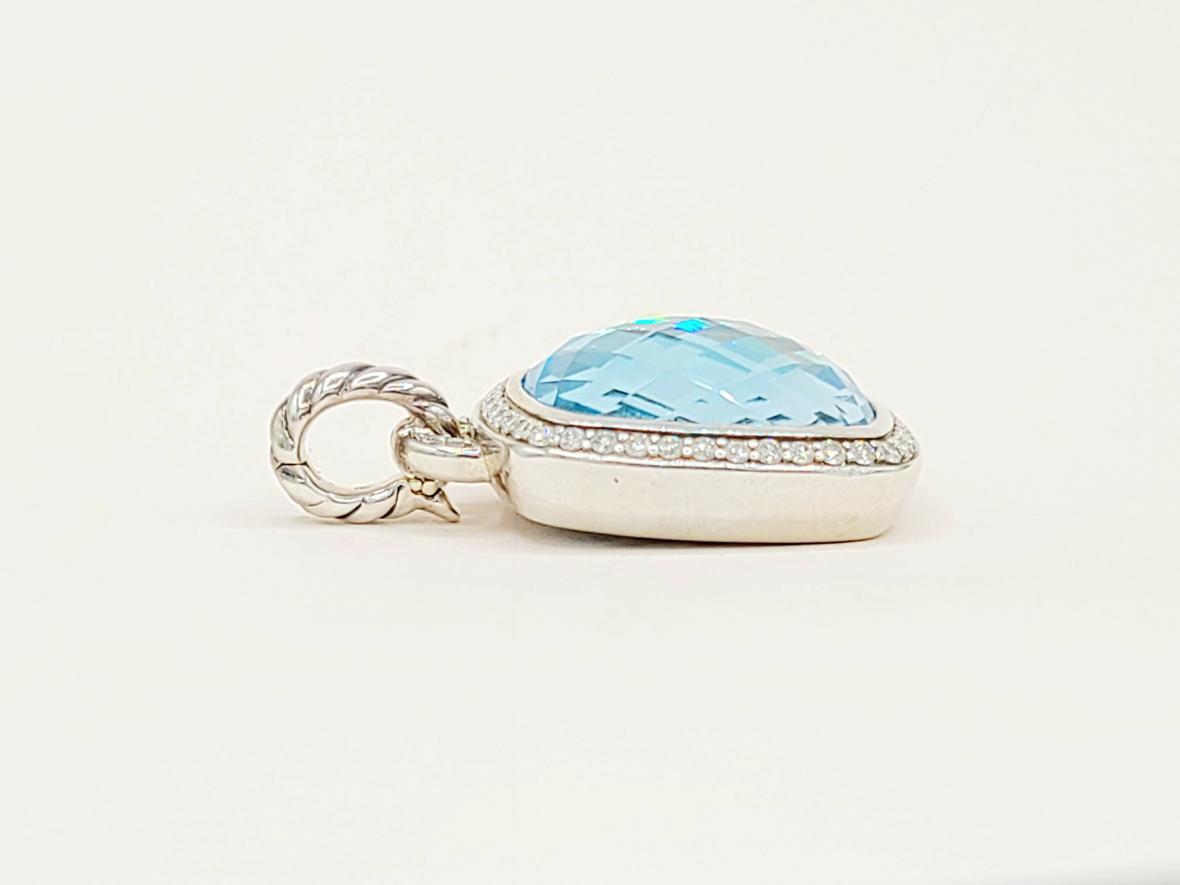David Yurman Albion Pendant 17mm Blue Topaz & Diamonds、mySite、hinf8tx79