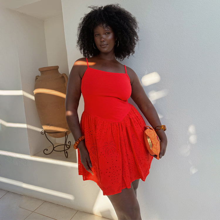 Red Broderie Mini Lola Dress、mySite、solidvoid