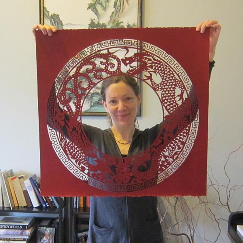  Dragon Ketubah in Burgundy with Gold by Melanie Dankowicz、mySite、elrpsem3k