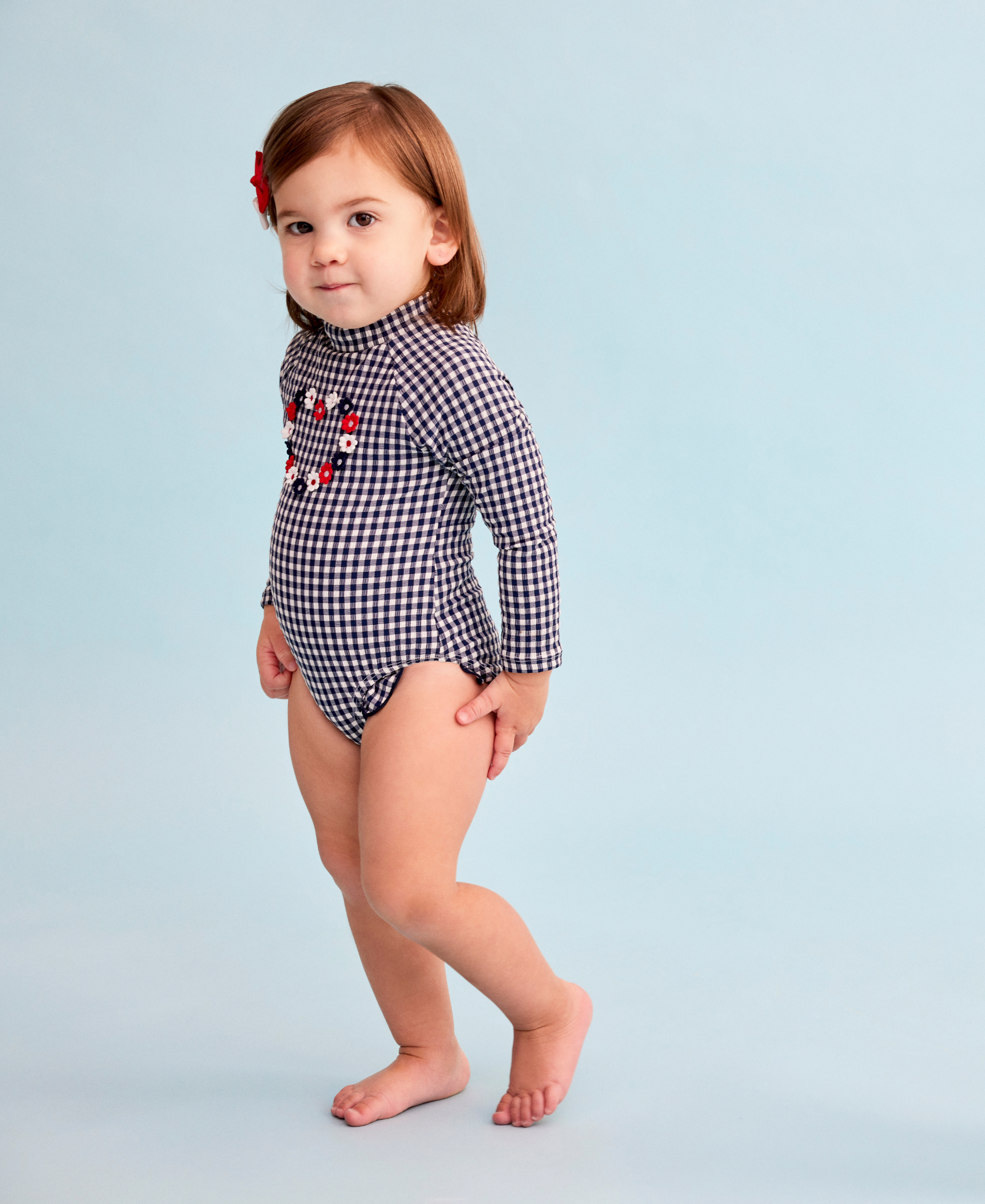  Gingham 1-Piece Rashguard Swimsuit (6M-24M)、mySite、layawaytickets