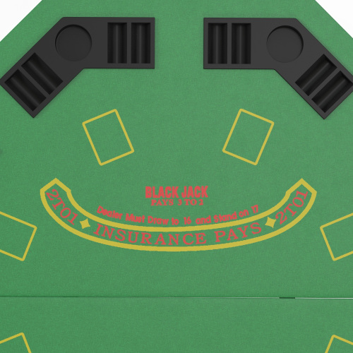 Soozier Poker Table Foldable 47" Octagon Casino Table Blackjack Texas Holdem Poker Table for 8 Players with Chips Tray and Cup Holders, Green、、casual