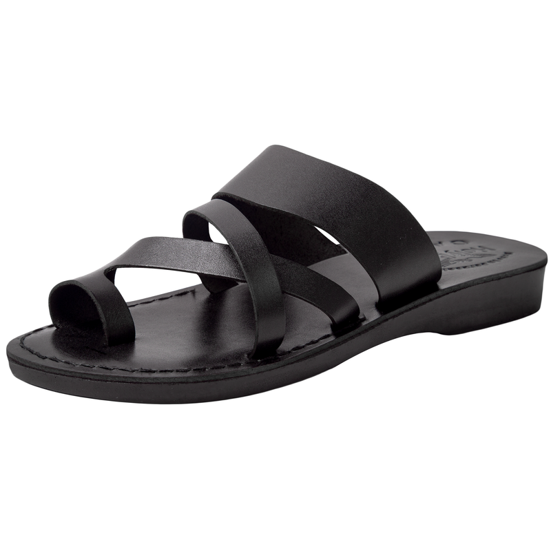 Holy Land Market Men/Women Biblical Jesus Leather Sandals/Slides From Jerusalem (Bethlehem Black)、mySite、topwebapps