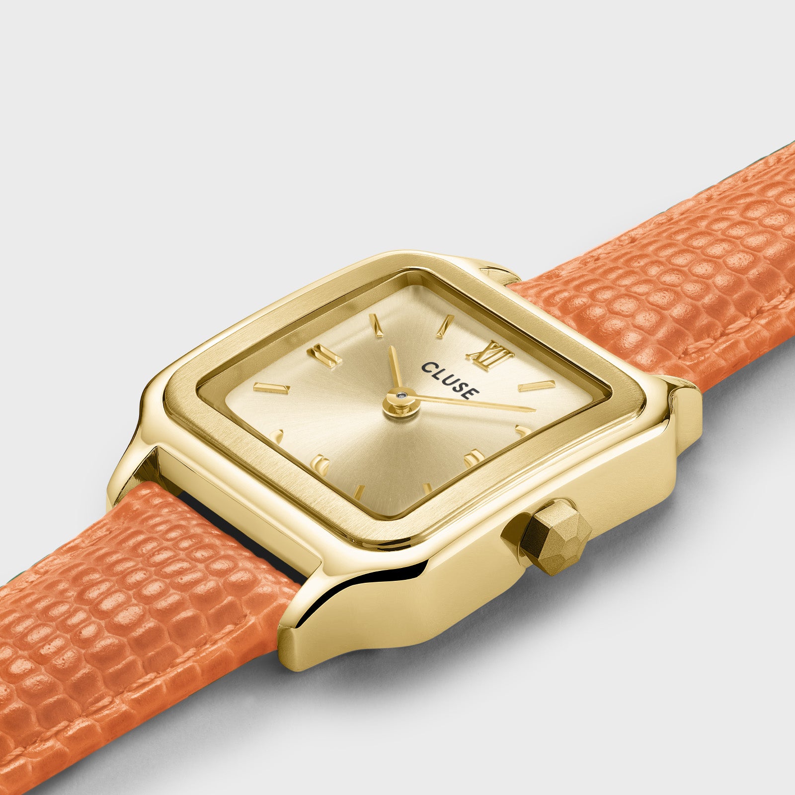 Gracieuse Petite Watch Leather, Apricot Lizard, Gold Colour、mySite、botmansion