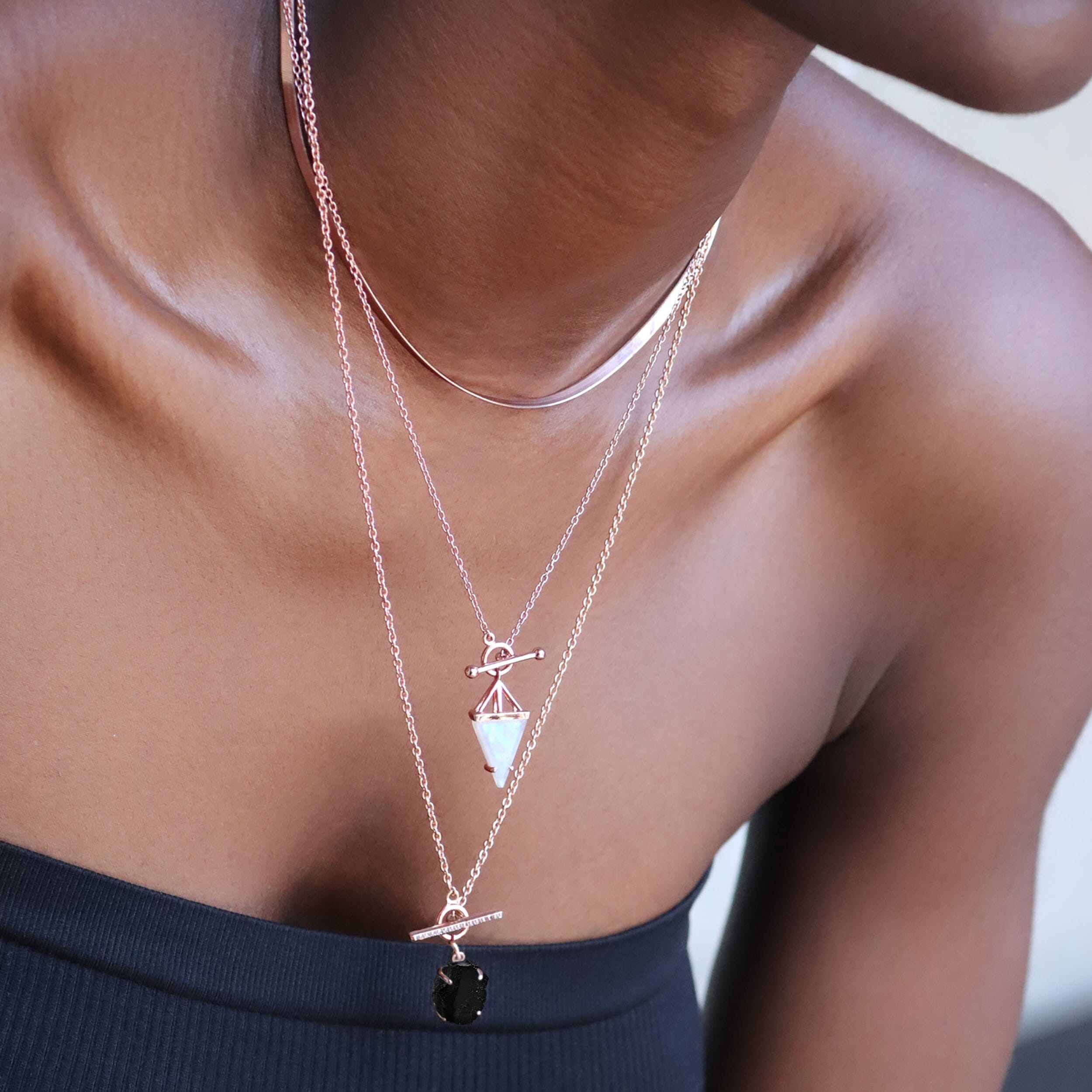 Raw Crystal Necklace - Black Obsidian T-Lock、mySite、hinf8tx79