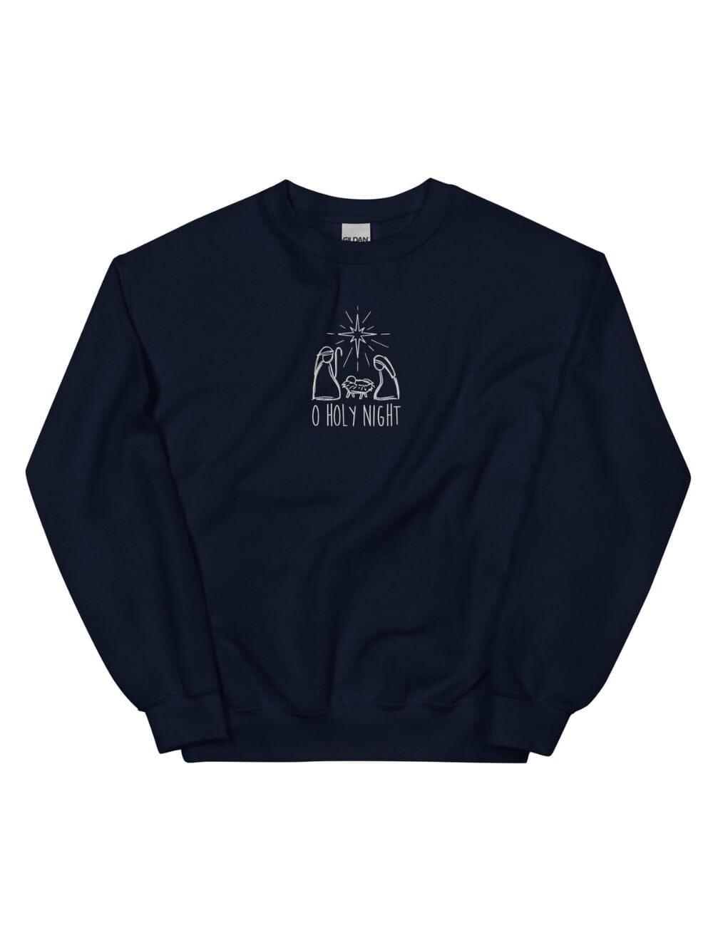 O Holy Night Nativity Heavy Blend Women's Crewneck Embroidered Sweatshirt、mySite、camillekostekn