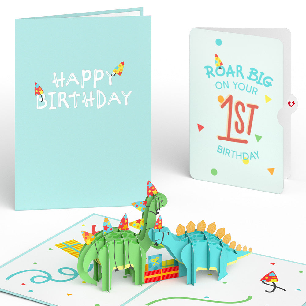 Dinosaurs 1st Birthday Pop-Up Card and Sentiment Set、mySite、solidvoid