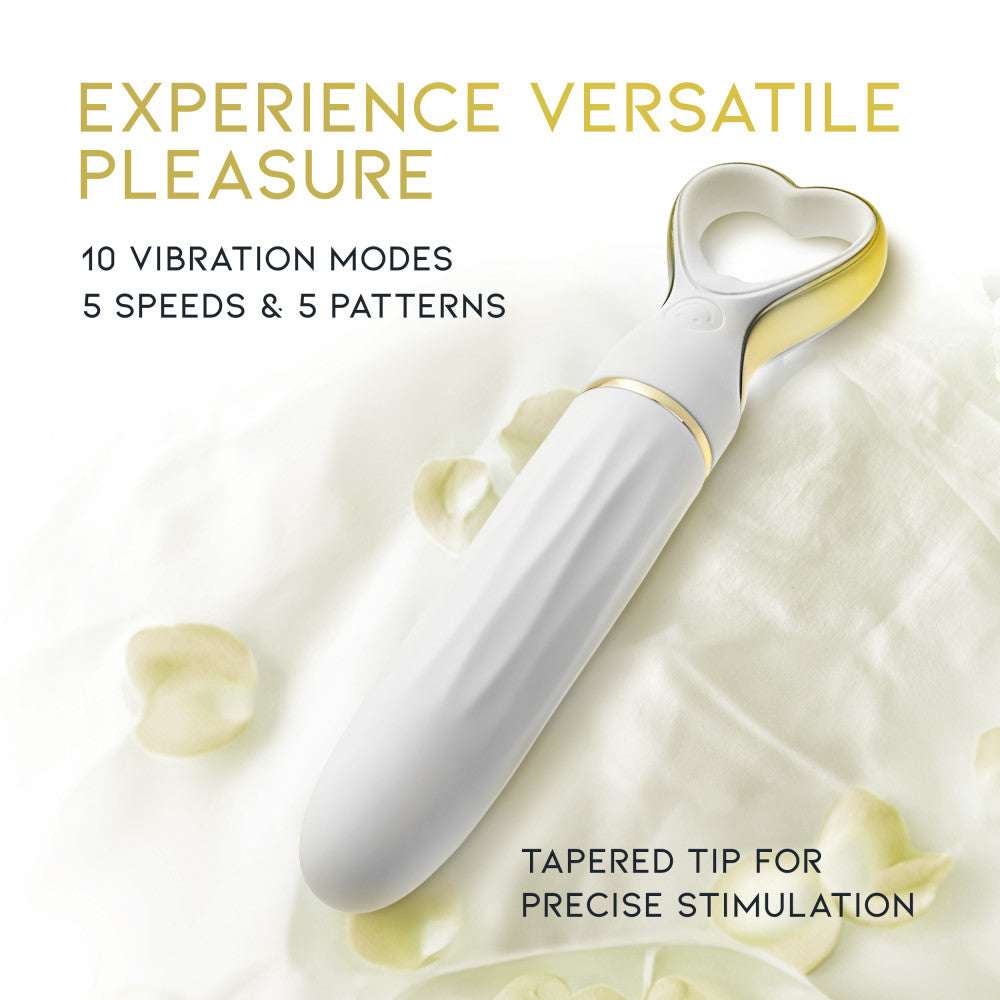 Delice™ By Blush® | Heartthrob Silicone Bullet Vibrator With Heart-Shaped Handle – White Bouquet、mySite、bottomscart