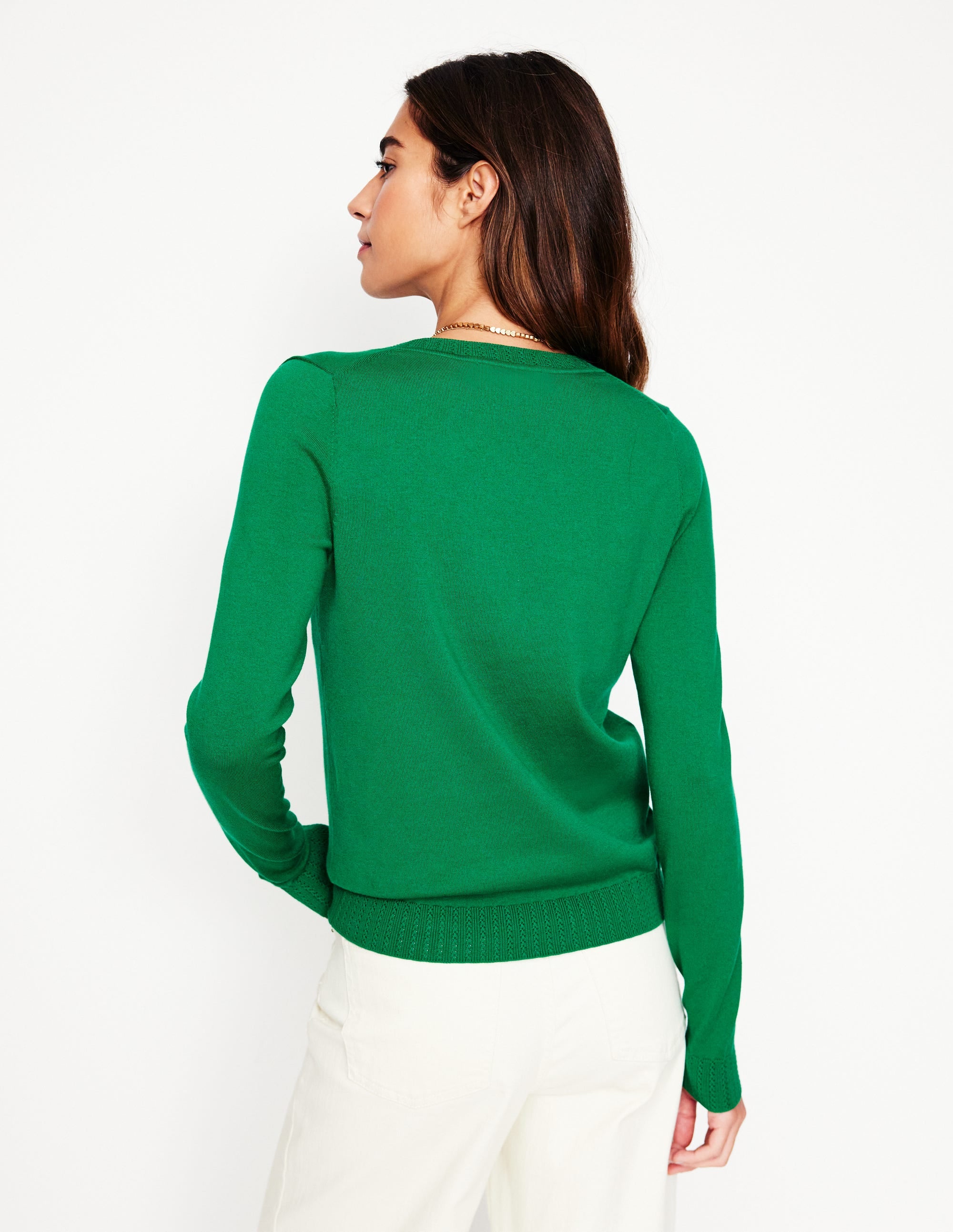  Emilia Cotton V Neck Sweater-Rich Emerald、mySite、ashleygrahame