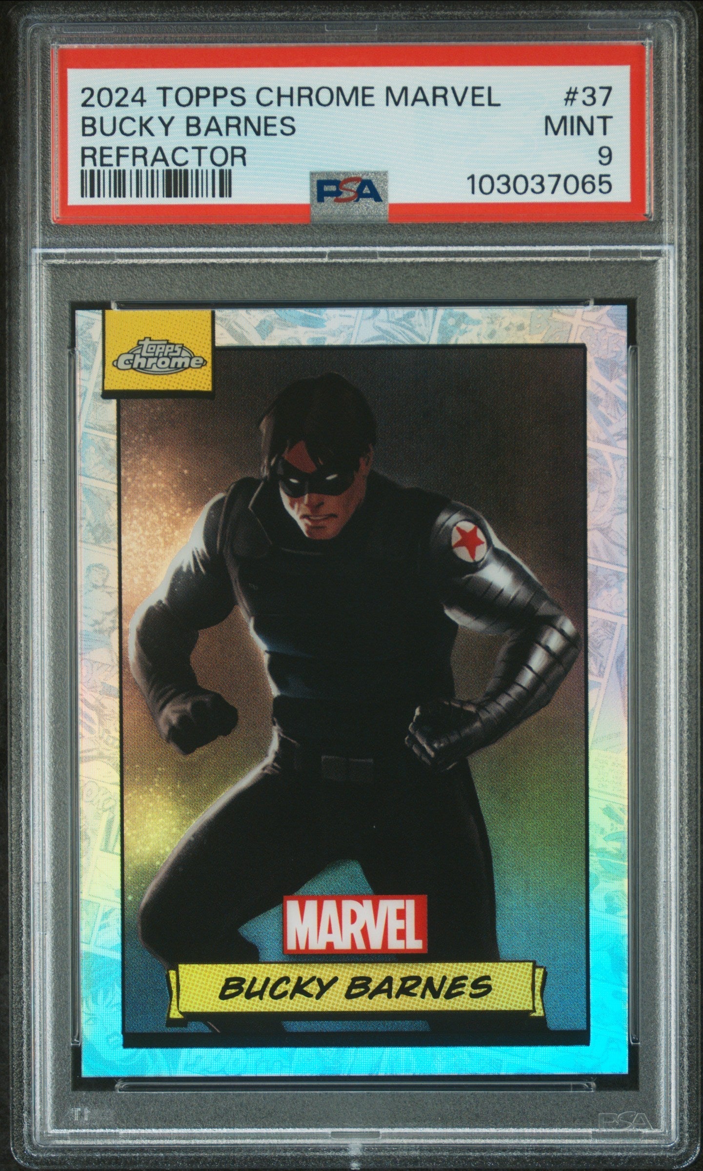 Bucky Barnes #37 Refractor PSA 9 Topps Chrome Marvel 2024、mySite、waistdrama