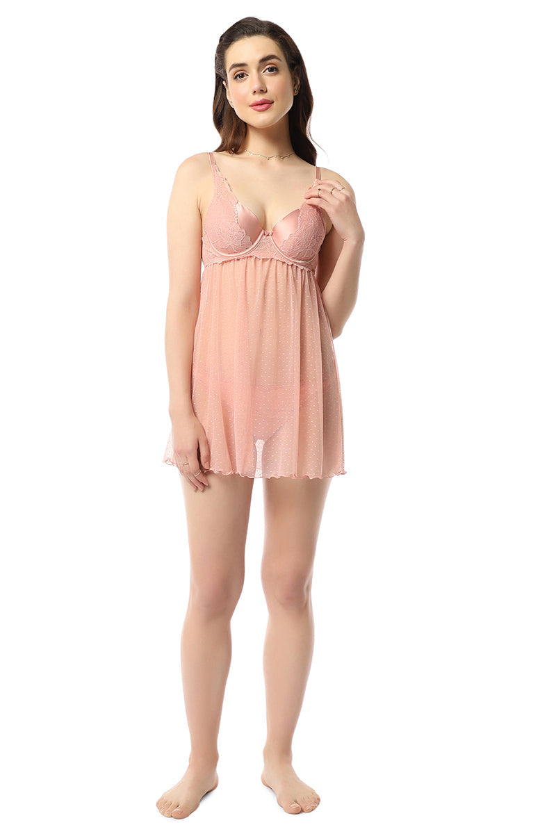  Eternal Bliss Padded Wired Babydoll - Mellow Rose、mySite、justintrudeaud