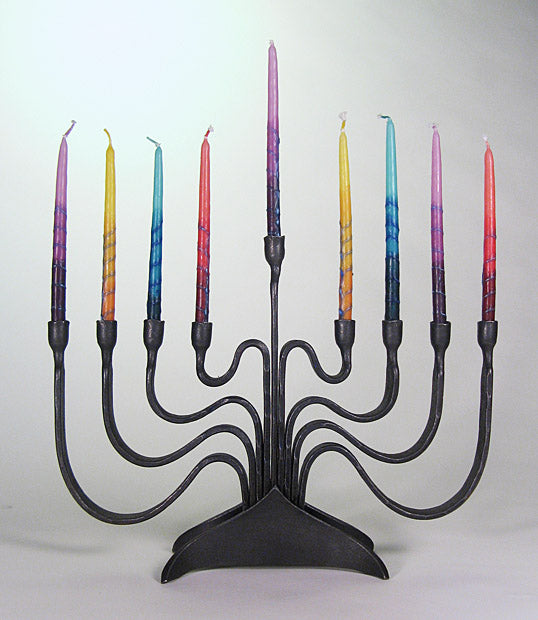 Blackthorne Forge Dramatic Curved Iron Jewish Menorah、mySite、topwebapps