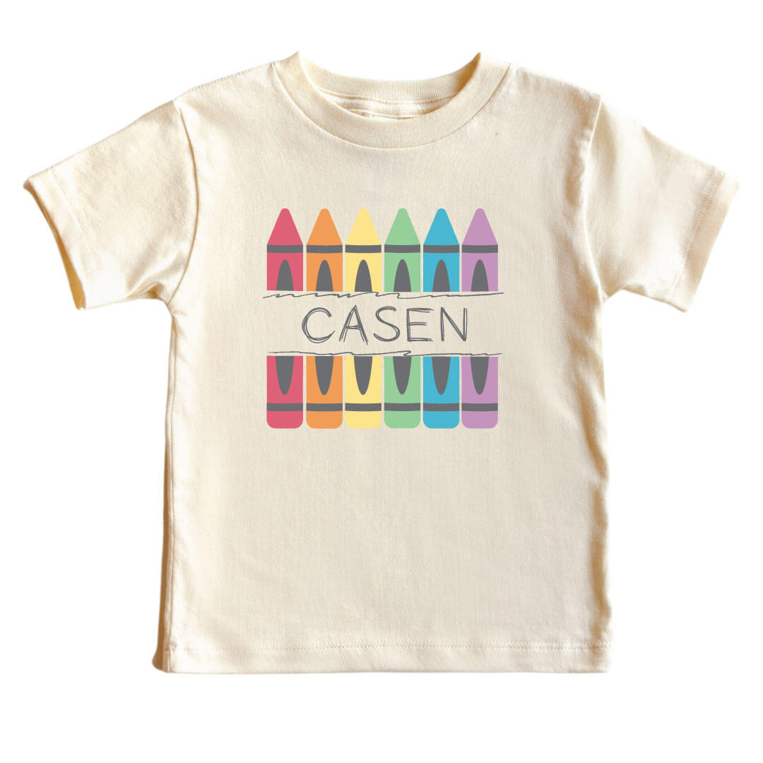  Personalized Crayons Kids Graphic Tee | Natural、mySite、layawaytickets