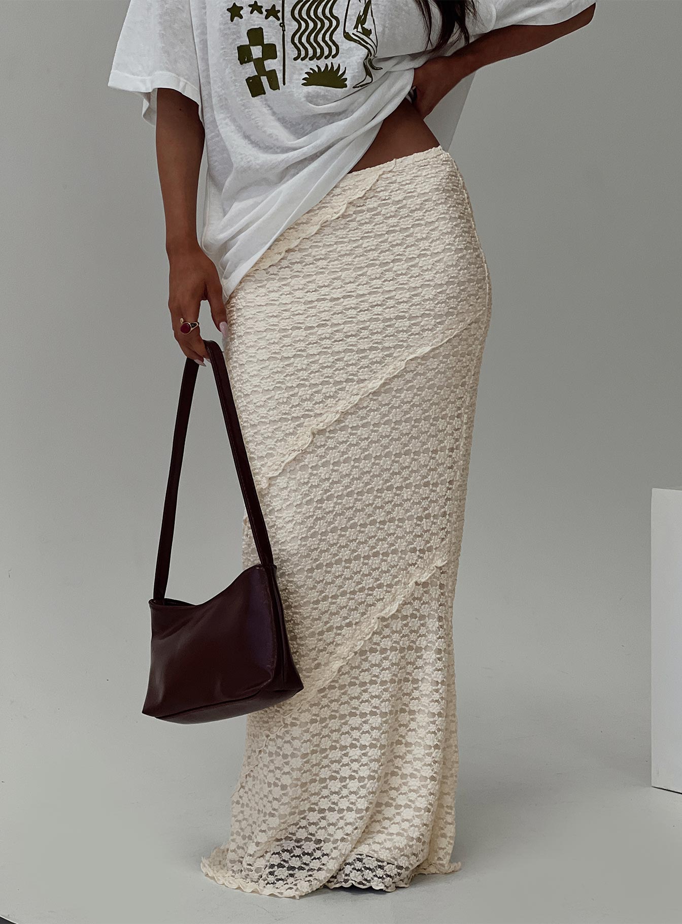Incandescent Maxi Skirt Cream、mySite、solidvoid