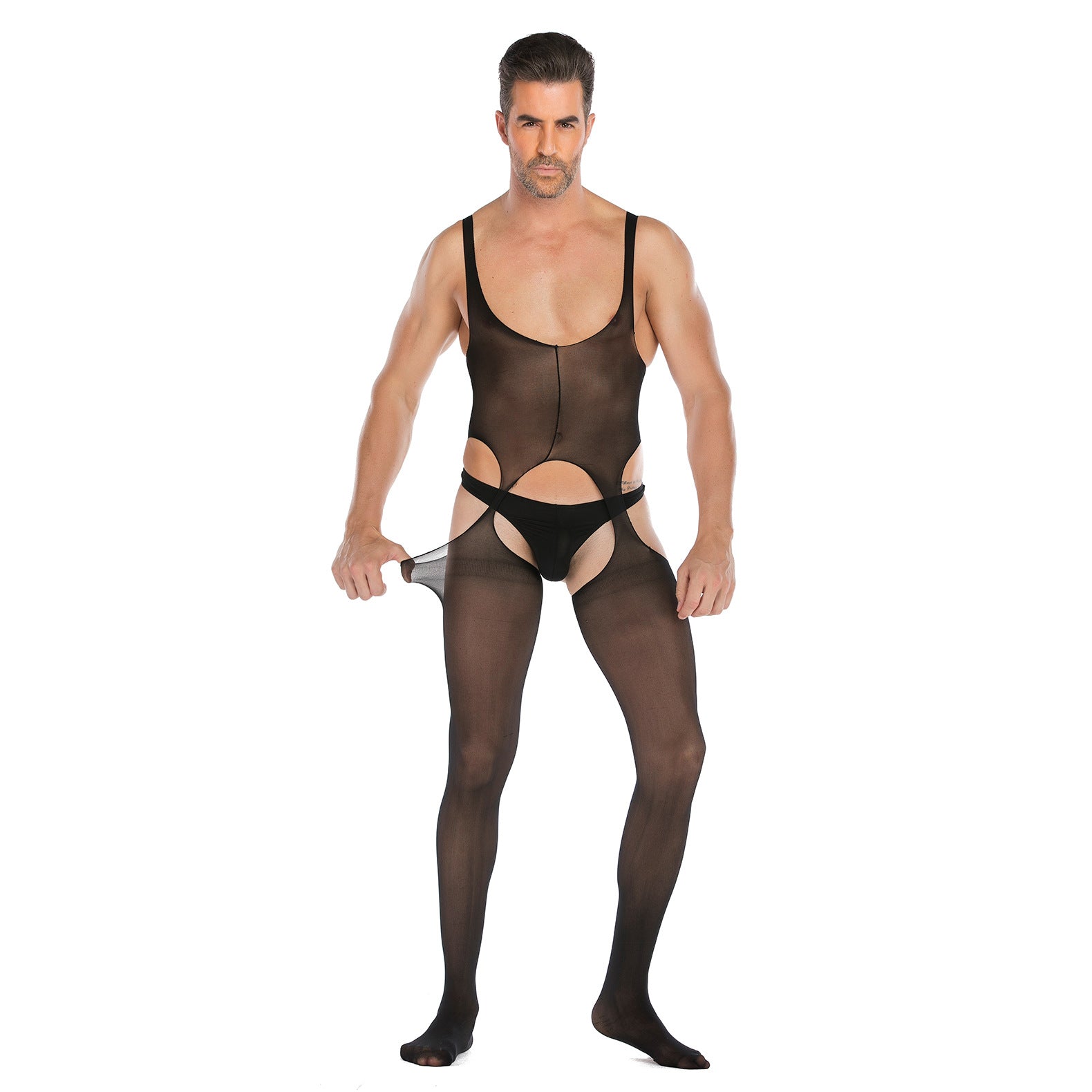Men's Mesh Body Stocking | Body Suit | Black | Erotic、mySite、bottomscart