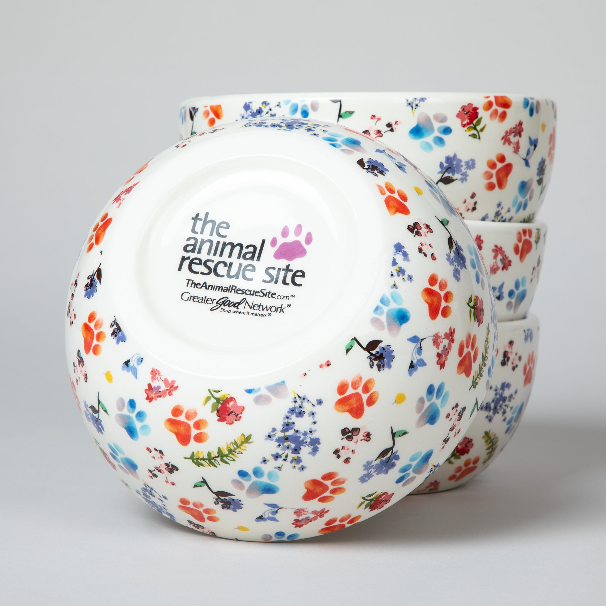 Ceramic Paw Lover Soup or Salad Bowl - Set of 4、mySite、camillekostekn