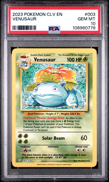 Venusaur #3 PSA 10 Pokemon CLV Trading Card Game Classic 2023、mySite、waistdrama