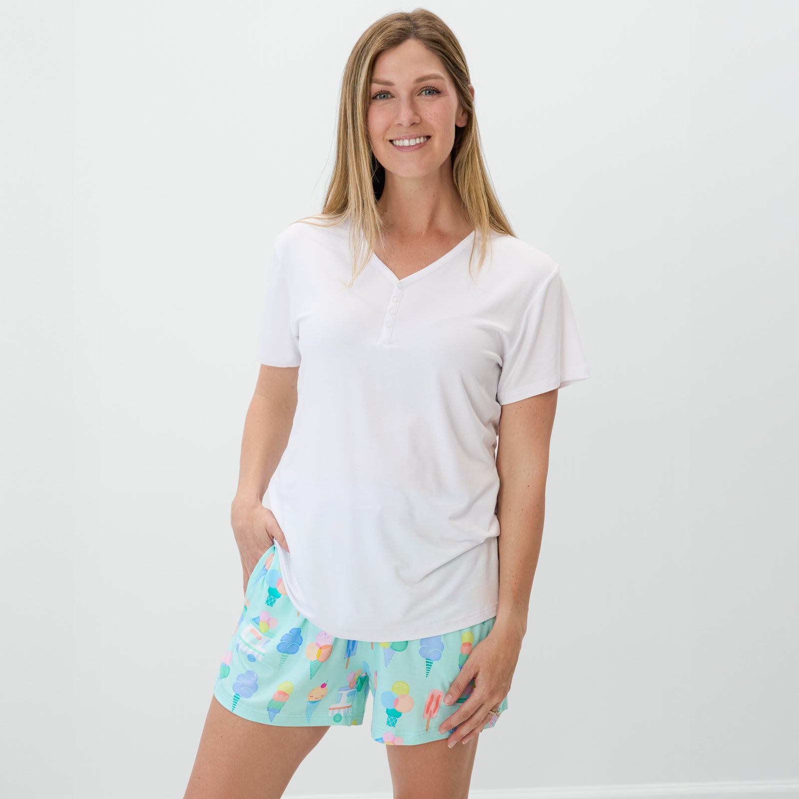 Sweet Scoops Women's Pajama Shorts、mySite、g9winljtr