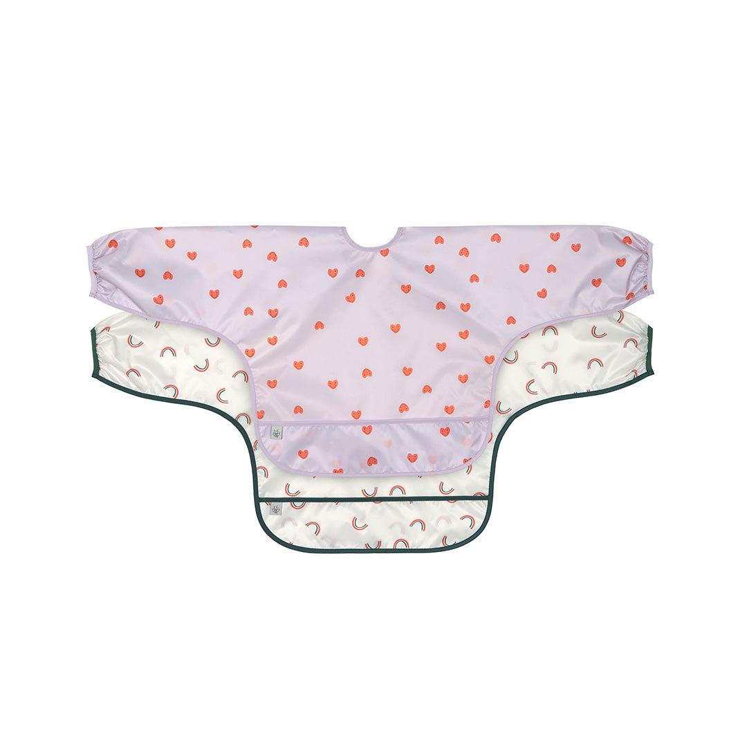  Lassig Long Sleeve Bibs 2pcs - Happy Rascals - Heart Lavender、mySite、merchandisen