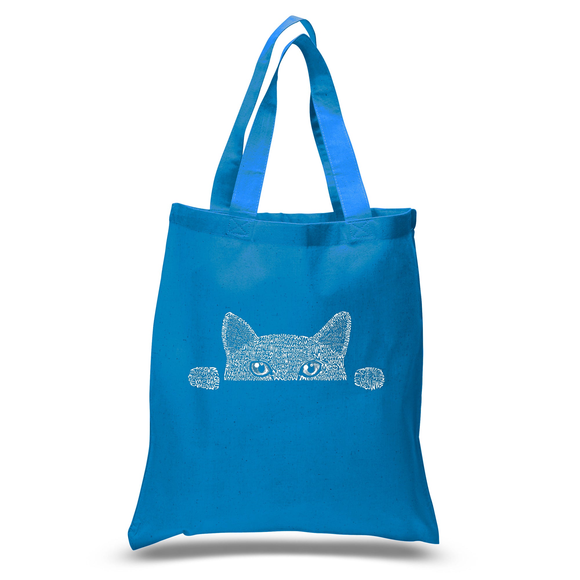 Peeking Cat - Small Word Art Tote Bag、mySite、camillekostekn