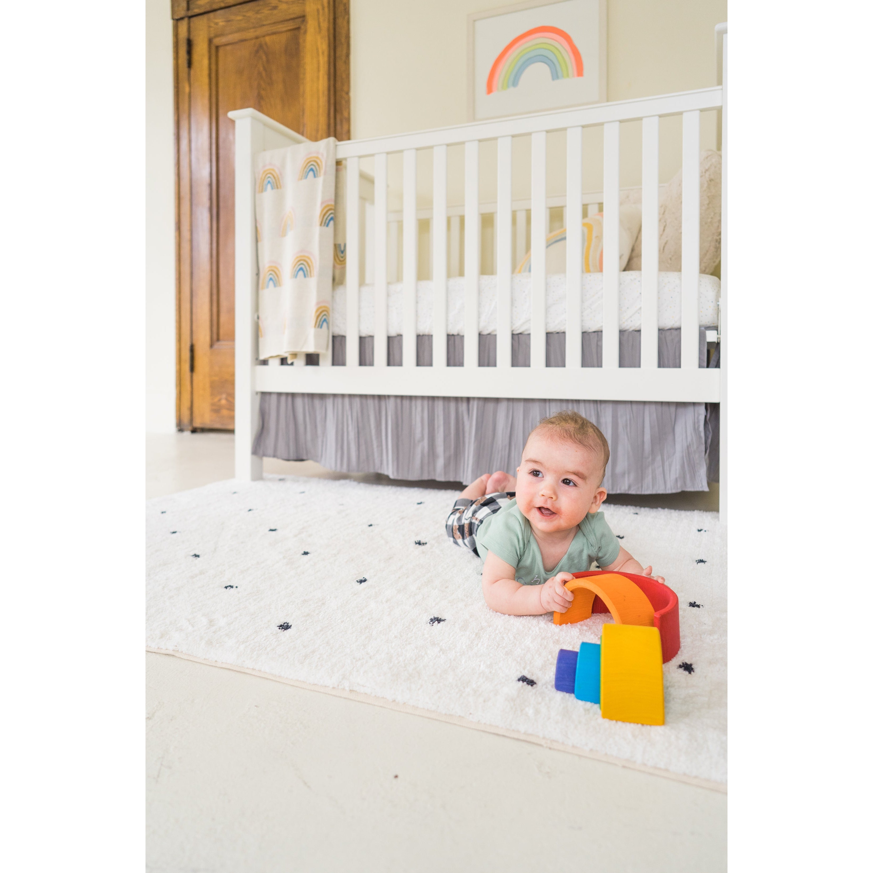 Signature Organic Cotton Ivory with Black Dots Washable Area Rug、mySite、gigharbornorthrealestate