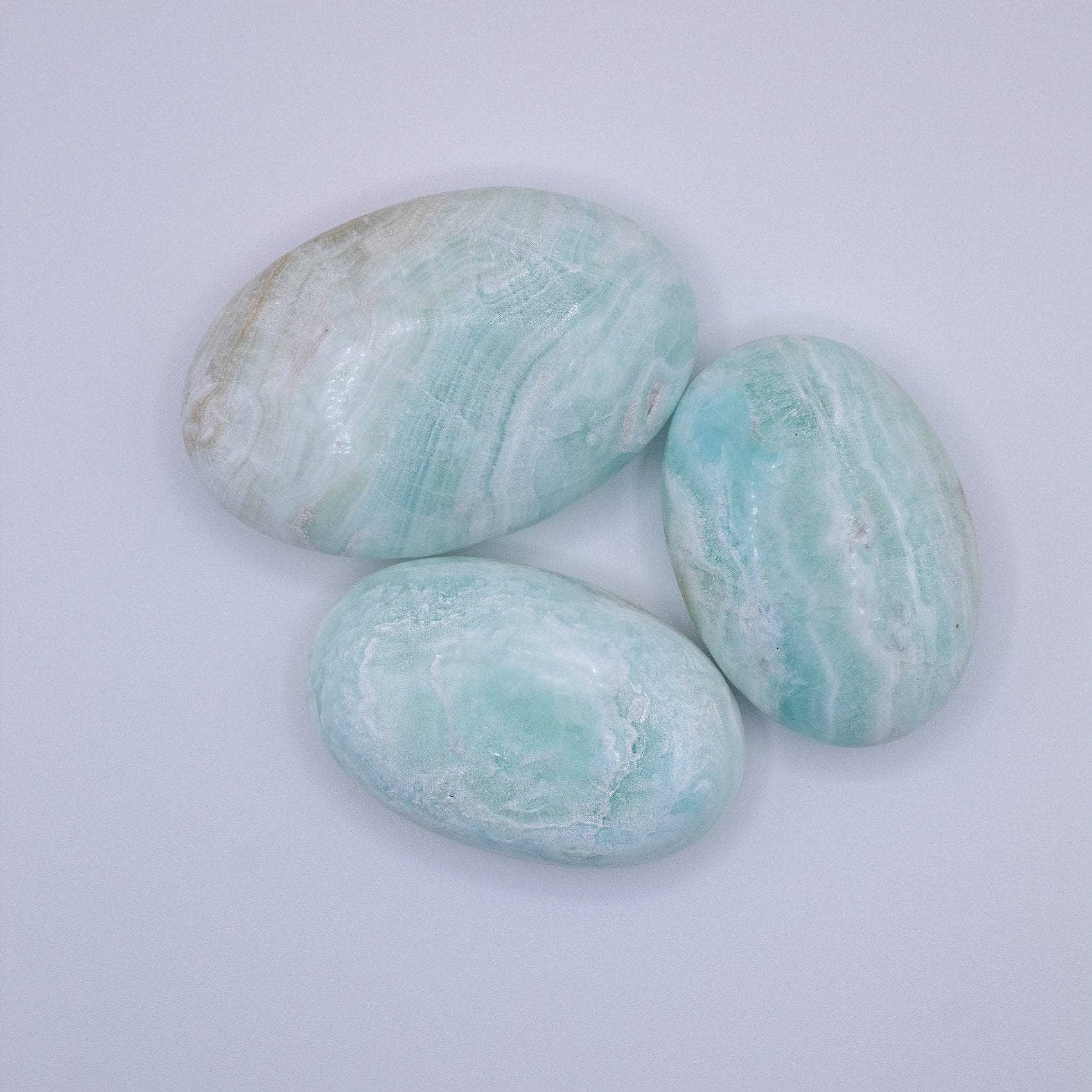 Blue Caribbean Calcite Palm Stones-AAA Premium Quality、mySite、hinf8tx79